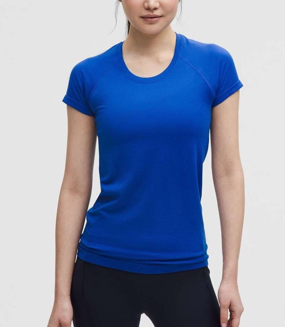 Lululemon Swiftly Tech Short Sleeve Shirt Size 10 Royal Blue Workout Athletic